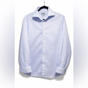 Michael Kors Slim Fit Dress Shirt Blue Check Button Down Men M 15.5